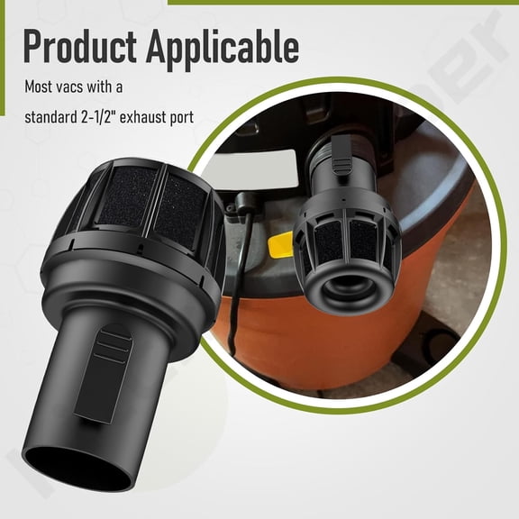 VT2525 & WS25025A 2.5 Inch Muffler/Diffuser Accessory for Ridgid Wet/Dry Vacuums, Fits Most Vacs With A Standard 2-1/2" Exhaust Port, To Reduce Blowing Dust and Debris$$Tools & Hardware Other