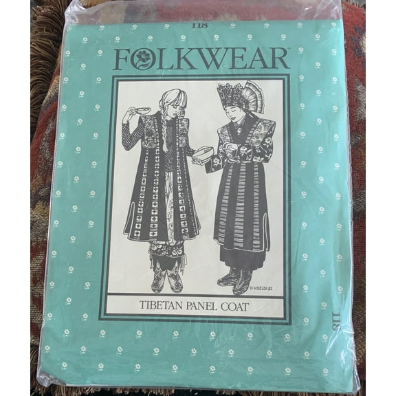 VTG 1982 FolkWear Patterns Tibetan Panel Coat Women's Sizes 6-18