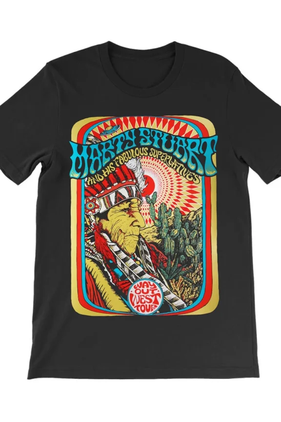 VTG Marty Stuart poster T-shirt Black Short sleeve All sizes S to 5XL
