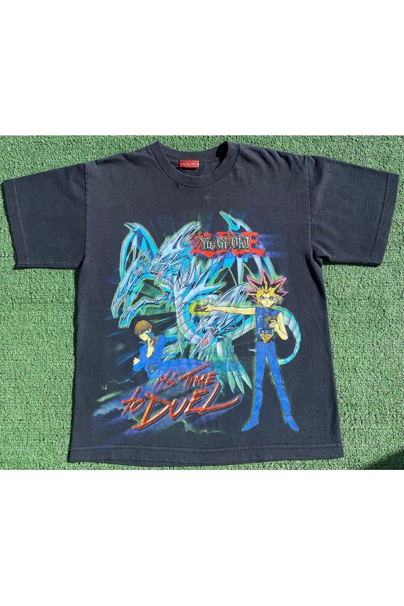 VTG Yu-Gi-Oh! Manga It’s Time To Duel Distressed T-shirt Youth Boys Large