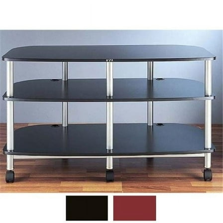 VTI Manufacturing AR503BB 5 Black Poles 3 Black Shelves With Caster TV & AV Stand