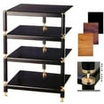 thumbnail image 1 of VTI Manufacturing BL304GB 3 Gold Capspike Black Poles 4 Black Shelves AV Stand, 1 of 1