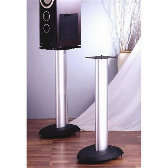 VTI Manufacturing VSP29SB Black Base Silver Aluminum Pole 29 in. Height Speaker Stand