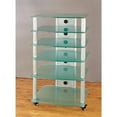 thumbnail image 1 of VTI Manufacturing NGR406SF Silver Poles 6 Frosted Glass Shelves AV Stand, 1 of 1