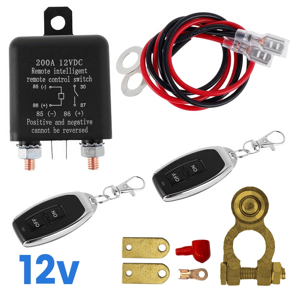 VTIN 12V Remote Battery Disconnect Switch 200A Rated 500A Instantaneous, Negative Pole Cut Off, Anti-Theft Battery Isolator Kill Switch for Car Truck RV ATV