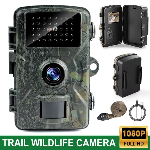 VTIN 16MP 1080P HD Trail Wildlife Camera, Trap Game Hunting Camera with PIR Night Vision Motior, Waterproof for Outdoor Wildlife Deer Animal Scouting Monitoringn Activated
