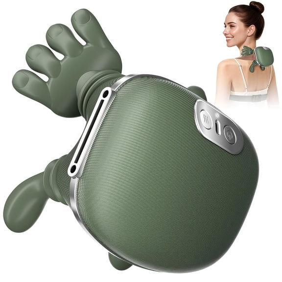 VTIN 4D Neck Shoulder Massager with Heat - Wireless Portable, Human-Like Deep Tissue Massage, 3 Gears & 2 Heating Modes for Muscle Pain Relief