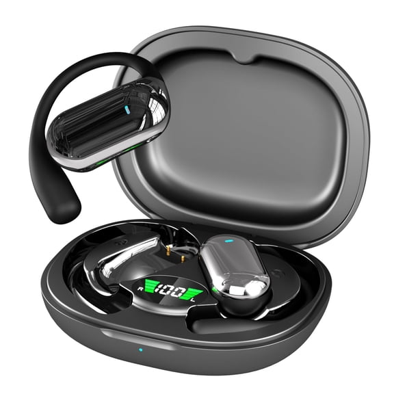 VTIN Bluetooth 5.4 OWS Open-Ear Earphones, 14.2mm Composite Film Speaker, Touch Control Non-In-Ear Sports Earhooks, 7-8H Playtime 45mAh/500mAh USB-C Rechargeable Auto On/Off Wireless Headphones