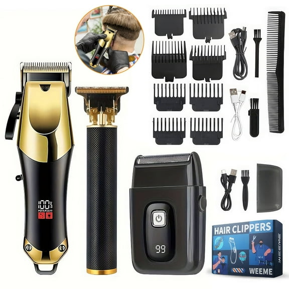 VTIN Hair Clippers Set for Men, Hair Clipper Trimmer with LED Display, Professional Cordless Hair Clipper Shaver Beard Trimmer, Hair Cutting Machine for Men, Holiday Gift for Him Father's Day Gift