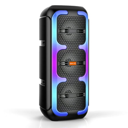 VTIN Portable Bluetooth Party Speaker, Handheld Dual 4 Speakers Party Stereo Subwoofer RGB Lights Karaoke Heavy Bass for Karaoke Camping Party Singing