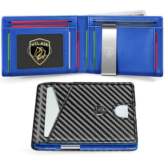 VTLASK Men's Ultra-thin RFID Anti-theft Leather Wallet with 11 Card Slots & Large Capacity Green Travel Wallet for  wallet men green card holders travel chocolate purse     wallet mens wallet wallet