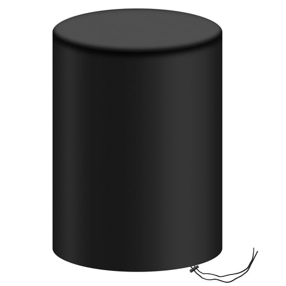 VTMGA 55 Gallon Barrel Cover, 600D Oxford Cloth Water Storage Barrel Cover, 25 x 37 Inch Outdoor Waterproof Rain Snow Bucket Cover with Drawstring, UV Protection, Anti Dust (Black)