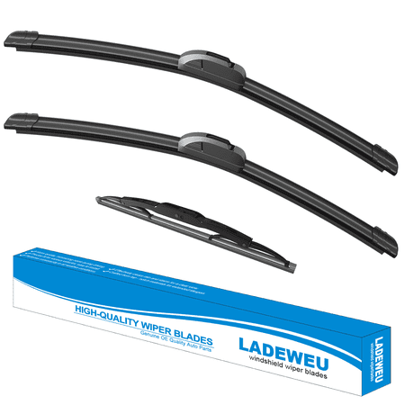 LADEWEU® 3 Wipers 24"+18"+13" for GMC Terrain 2018-2023 Chevrolet Equinox 2018-2023 All Weather Original Equipment Automotive Replacement Front Rear Windshield Wiper Blade (Pack of 3)