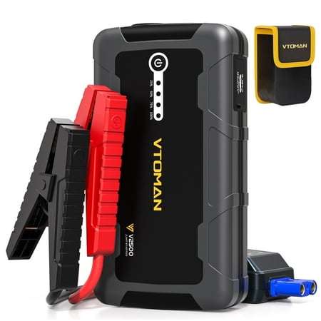 VTOMAN V2500 Car Jumper Starter Portable-Battery Jumper Starter for 12V Vehicles(8.0L Gas/6.0L Diesel),Cars Battery Charger Lithium Portable with Jumper Cables