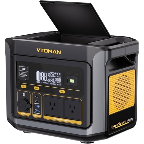 VTOMAN 600W Portable Power Station,499Wh LiFePO4 Battery,Solar Generator Emergency Power Supply for Home,Outdoor,RV Camping (Solar Panel Not Included)