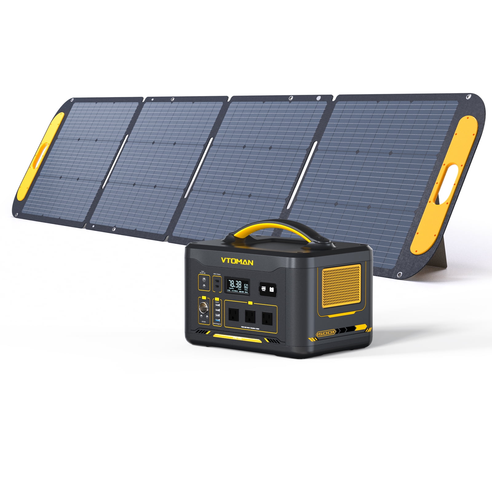 VTOMAN Jump 1500X Solar Generator with 220W Panels Included, 828Wh LiFePO4  Backup Power Station w/ 3 1500W AC Outlets(3000W Peak), 100W Type-C, Solar  Generator for Power Outage, Off-grid, Camping - Yahoo Shopping