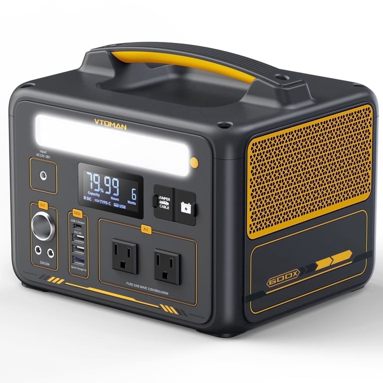 VTOMAN Jump 600X Portable Power Station, 600W Indoor Solar