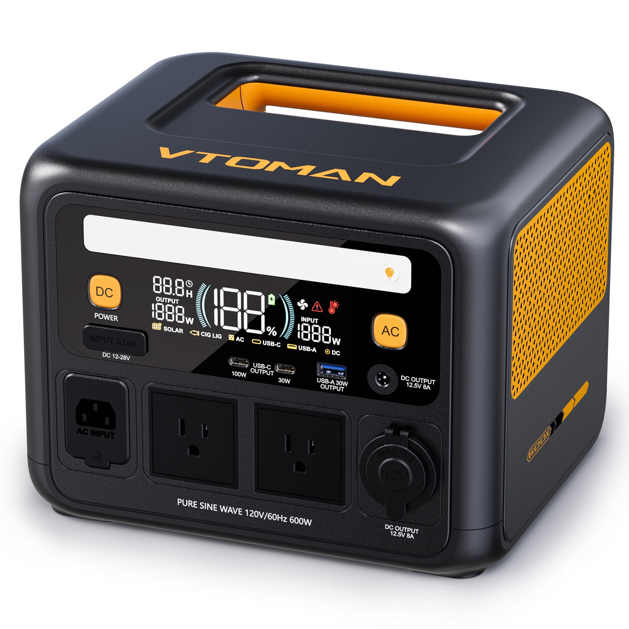 VTOMAN Jump 600X Portable Power Station, 600W Indoor Solar