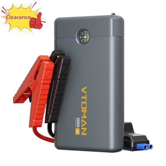 Clearance! VTOMAN V5 Jump Starter for Car, 3000A Car Battery Jumper Starter for 12V Vehicles (8.5L Gas/6L Diesel)