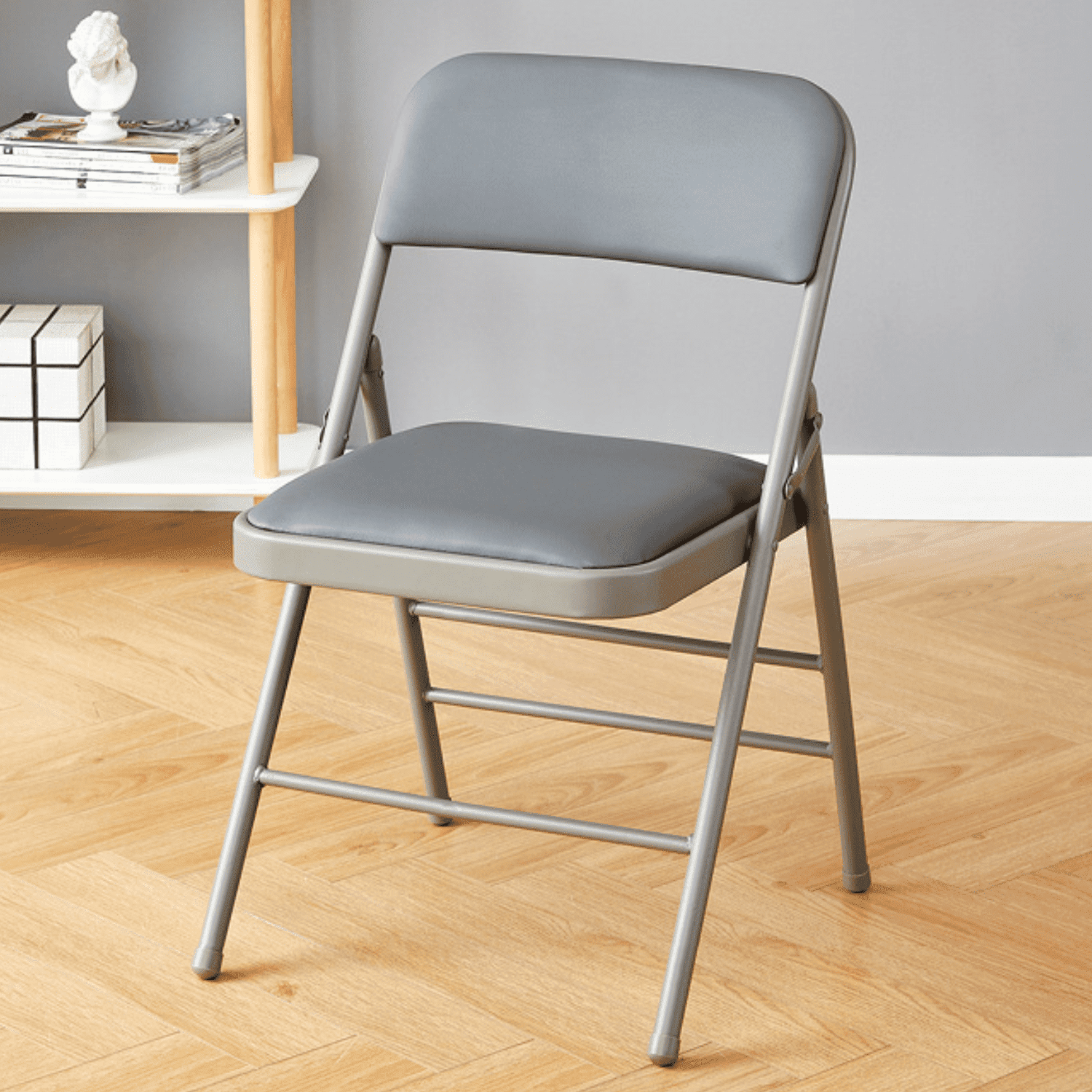 VTOY 2-Pack Folding Chairs, Padded Cushion and Back, Sturdy Metal