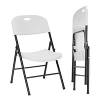 VTOY 2-Pack Plastic Folding Chairs Foldable Chairs for Home and Office, for Indoor and Outdoor Events-White