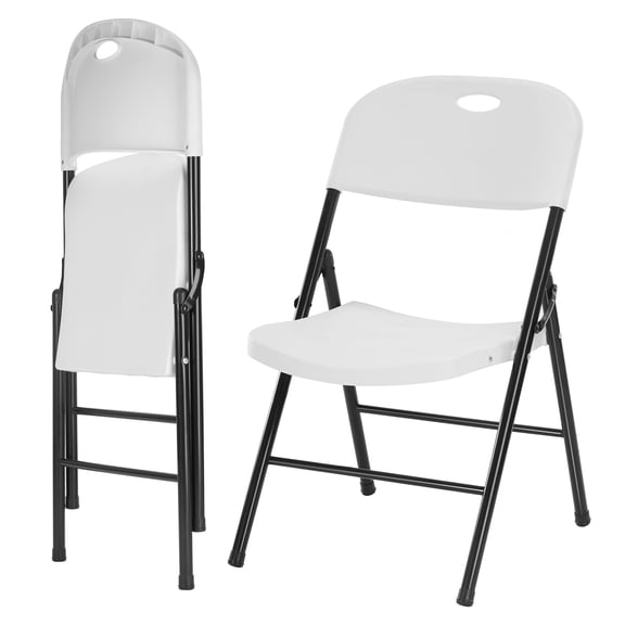 VTOY Plastic Folding Chairs Foldable Chairs 1-Pack for Home and Office, for Indoor and Outdoor Events-White