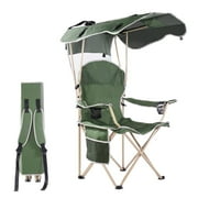 VTOY Camping Chair with Canopy Portable Canopy Camping Chairs with Shade for Outside Folding Beach Chairs with Shade for AdultsOlive Green