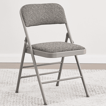 VTOY 4-Pack Folding Chairs with Padded Cushion and Back Metal Foldable Chairs for Home and Office, for Indoor and Outdoor Events-Gray