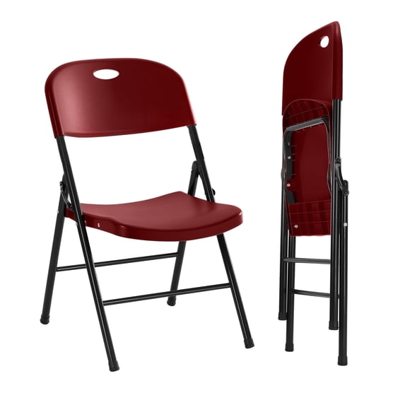 VTOY Plastic Folding Chairs Foldable Chairs 1-Pack for Home and Office, for Indoor and Outdoor Events-Red