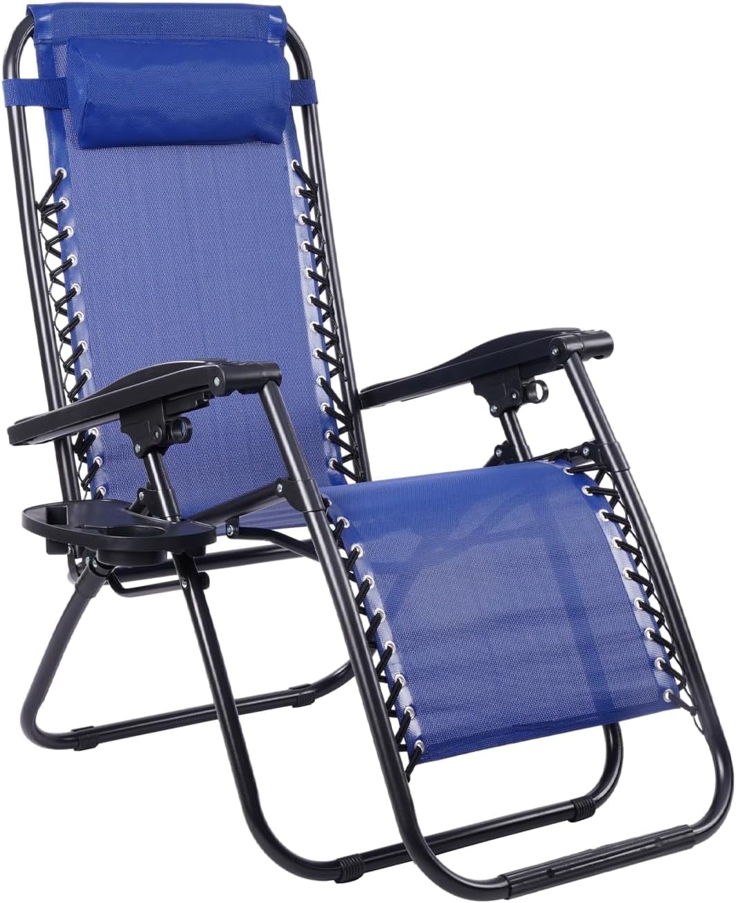 Elevon Blue Adjustable Zero Gravity Lounger with Cup Holder