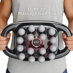 VTT Deep Tissue Massage Gun, 16 Head Percussion Massager for Muscle Recovery, Portable Full Body Pain Relief for Men & Women