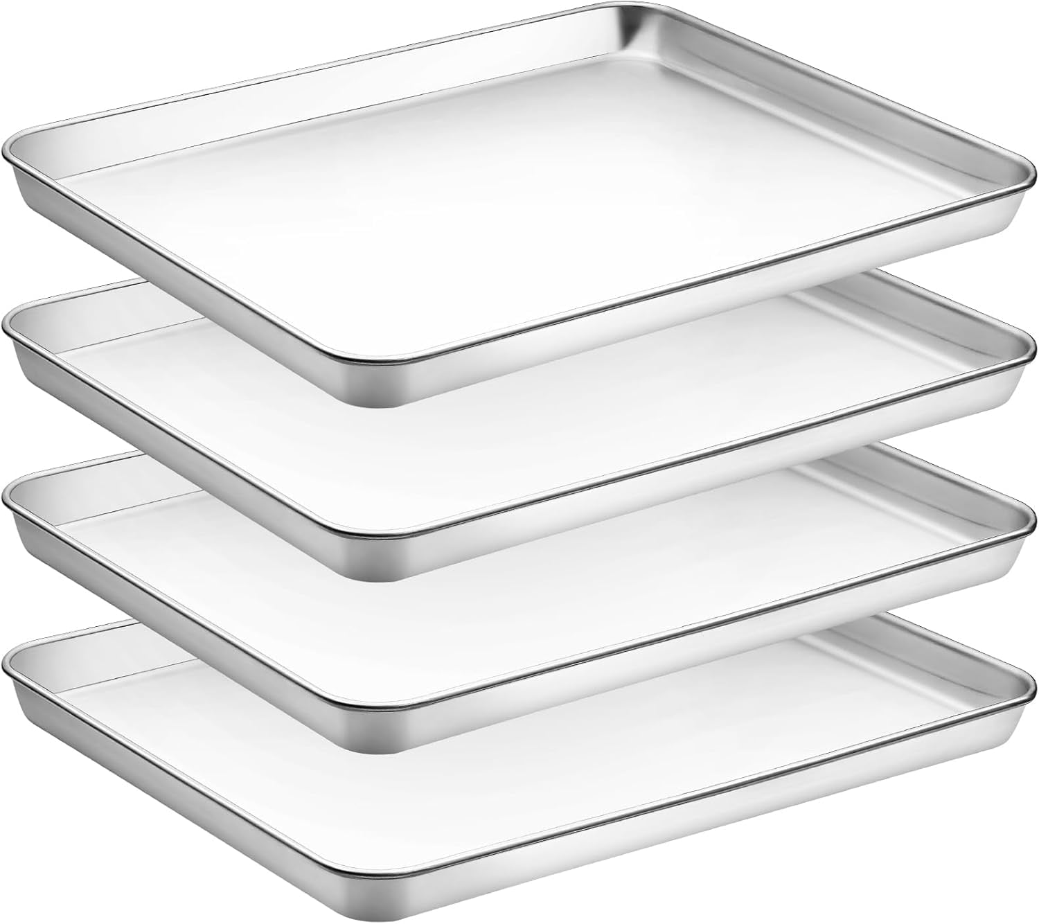 12-Piece Stainless Steel Baking Sheet Set - 9x7 Inch, Non-Stick, Dishwasher Safe For Toaster & Regular Ovens