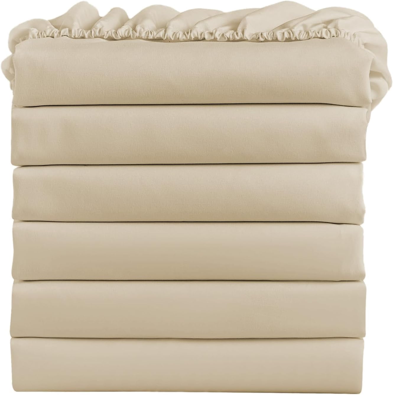 VTUBUON Twin Fitted Sheets Bulk Pack of 6 Deep Pocket Soft Microfiber ...