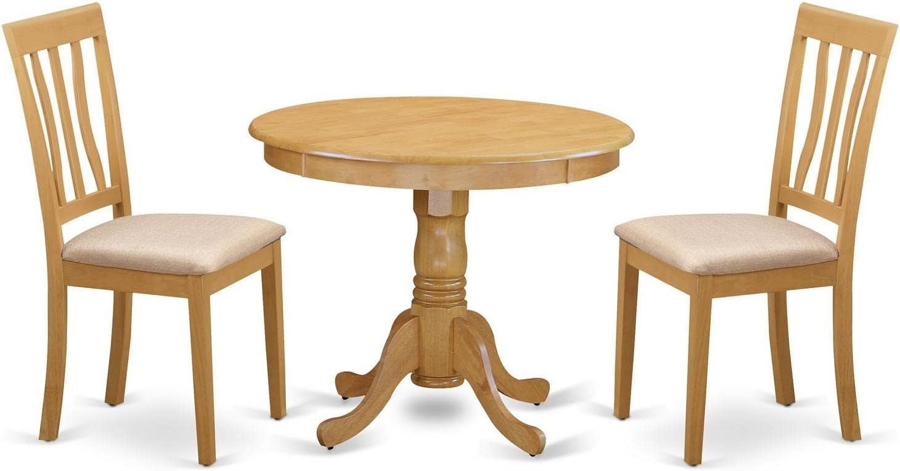 Set Tavolo E Sedie Da Cucina East West 3 Pezzi – Rovere Con Piano Rotondo A Ribalta
