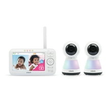 VTech 2 Camera 5" Digital Video Baby Monitor with Pan Scan and Night Light, VM5255-2, White