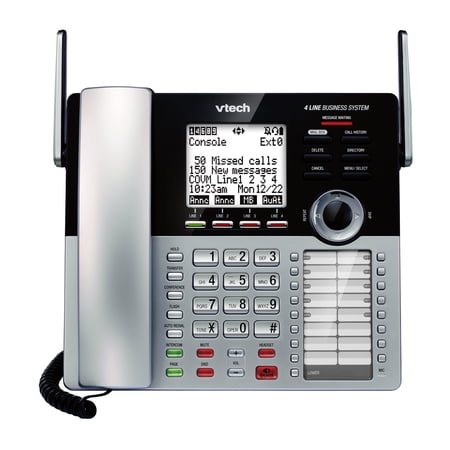 VTech - CM18445 Main Console - DECT 6.0 4-Line Expandable Small Business Office Phone with Answering System - Silver
