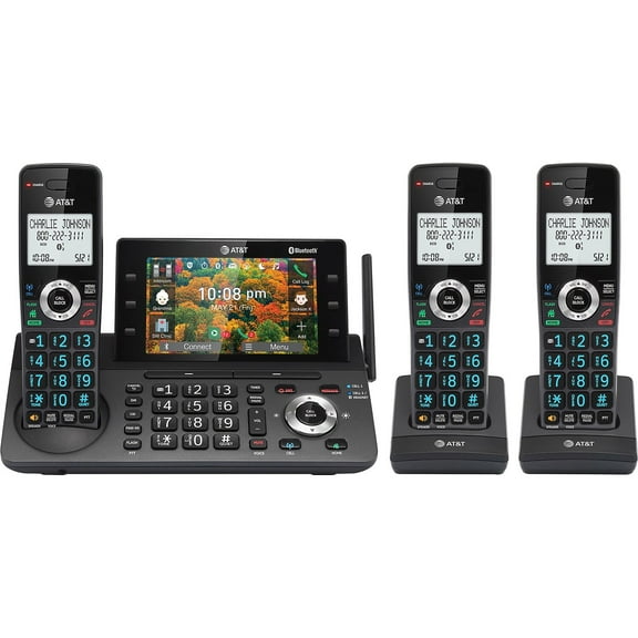 VTech AT&T DLP73390 DECT 6.0 3 Handsets Cordless Phone with Call Waiting, Black & Graphite, 3 Count