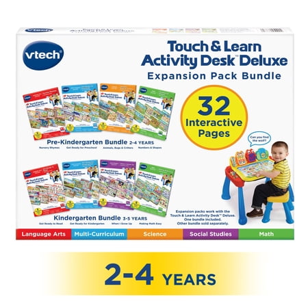 VTech Activity Desk Expansion Pack 4-in-1 Pre-Kindergarten Expansion Pack Bundle,Multi