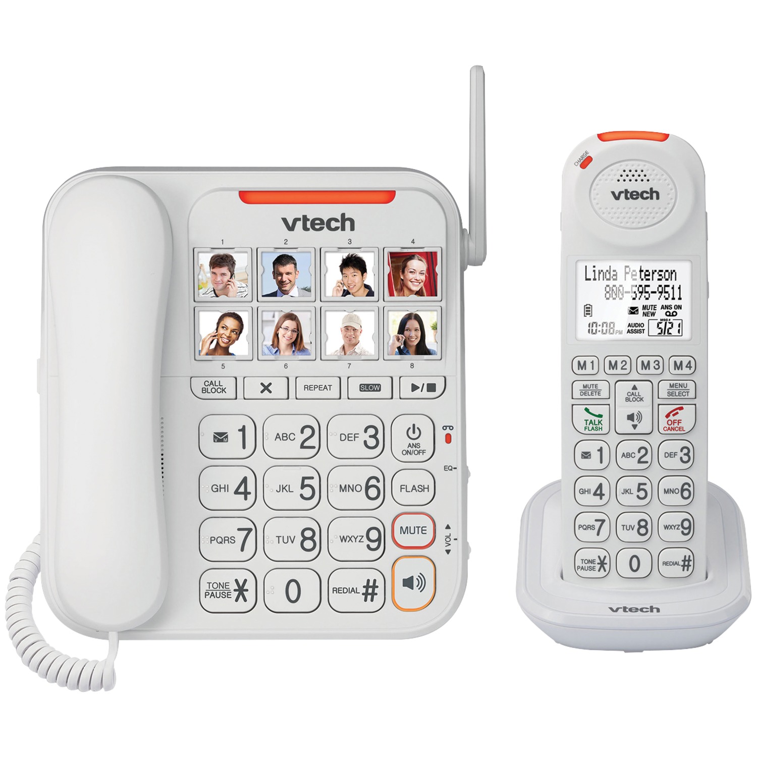 VTech Amplified Corded/Cordless Answering System with Big Buttons & Display, VTSN5147 - image 1 of 3