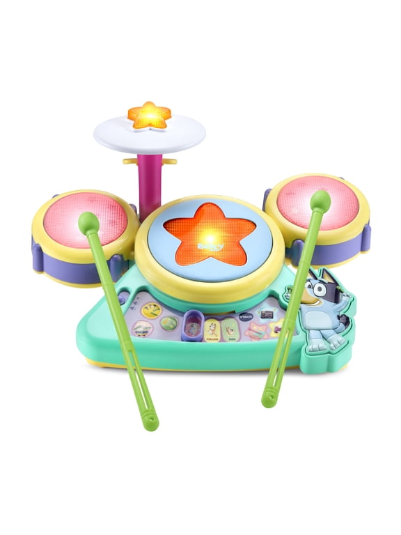 VTech Bluey Hooray Drum Set with Accessories, Baby and Toddler Toys