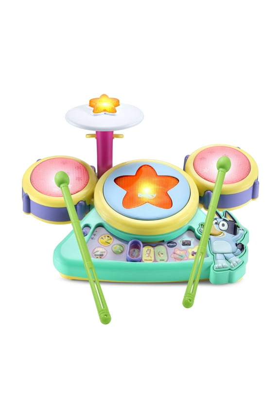 VTech Bluey Hooray Drum Set with Accessories, Baby and Toddler Toys