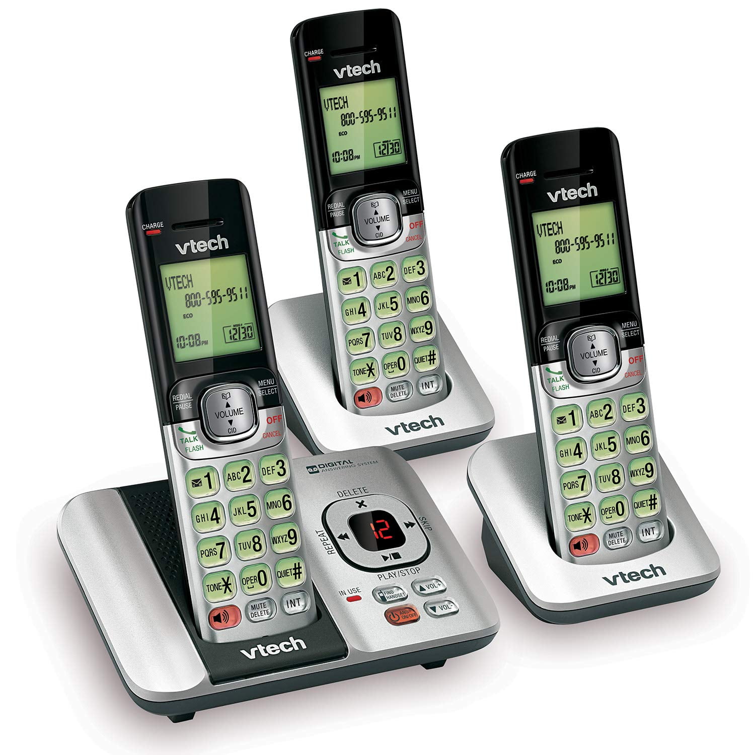 VTech CS6529-3 3-Handset Expandable Cordless Phone with Answering ...