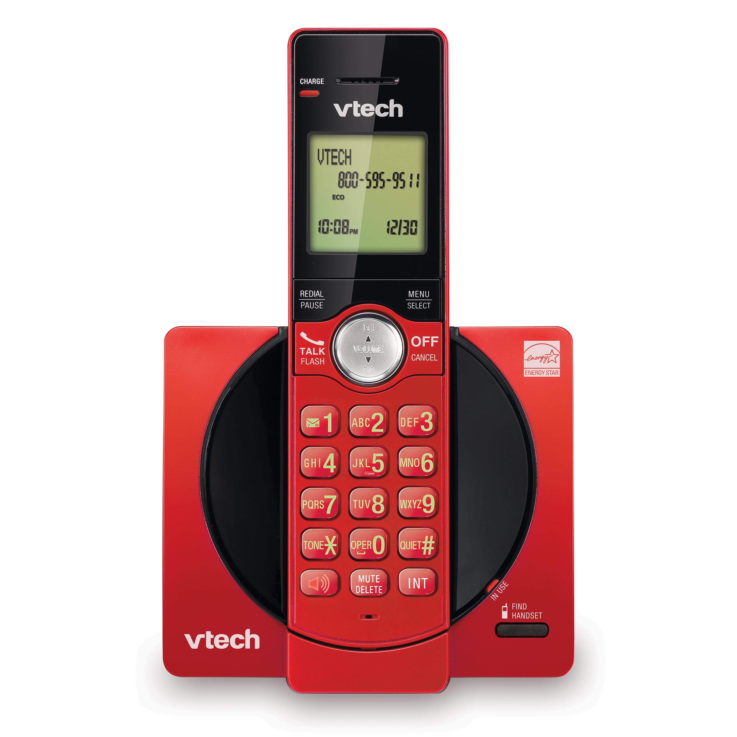 VTech CS6919-16 DECT 6.0 Cordless Phone with Caller ID and Handset Speakerphone, Red - image 1 of 3