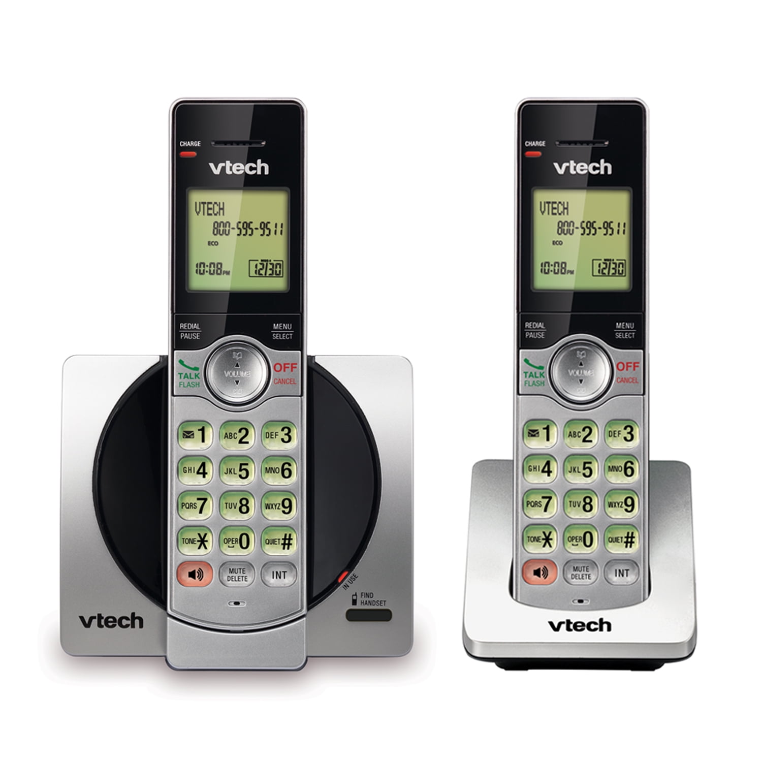 VTech CS6719-2 Téléphone DECT 6.0 avec identification de l'appelant/appel  en attente, argent/noir avec 2 combinés sans fil : : Électronique