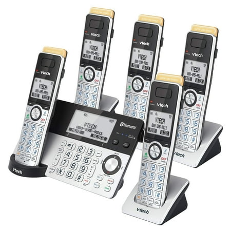 VTech Connect to Cell IS8151-5 - Cordless phone - answering system - with Bluetooth interface with caller ID/call waiting - DECT 6.0 - graphite silver + 4 additional handsets