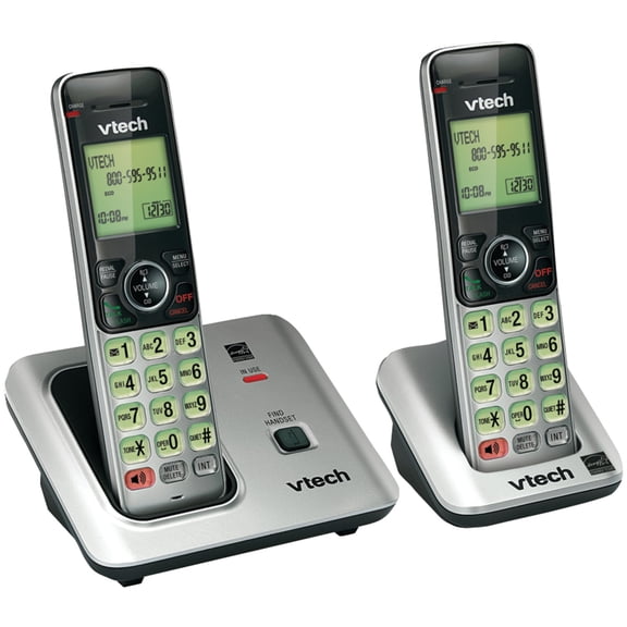 VTech 2-Handset DECT 6.0 Expandable Cordless Phone System for Landline, Speakerphone, Caller ID/Call Waiting, and Backlit Keypad/Display