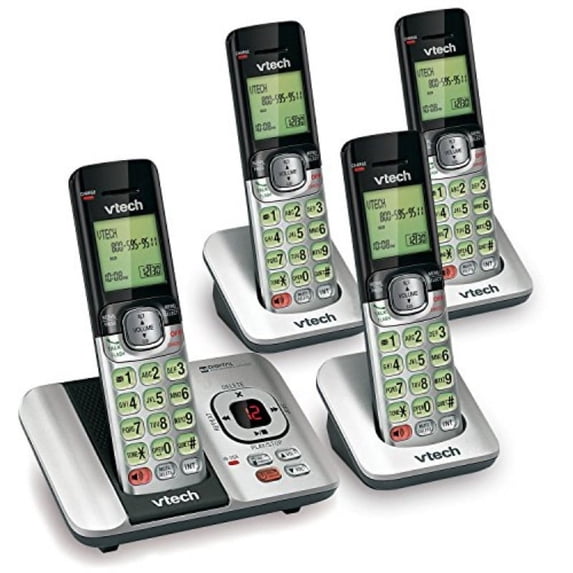 VTech CS DECT 6.0 Digital Wireless Home Phone System with Caller ID, 4 ...