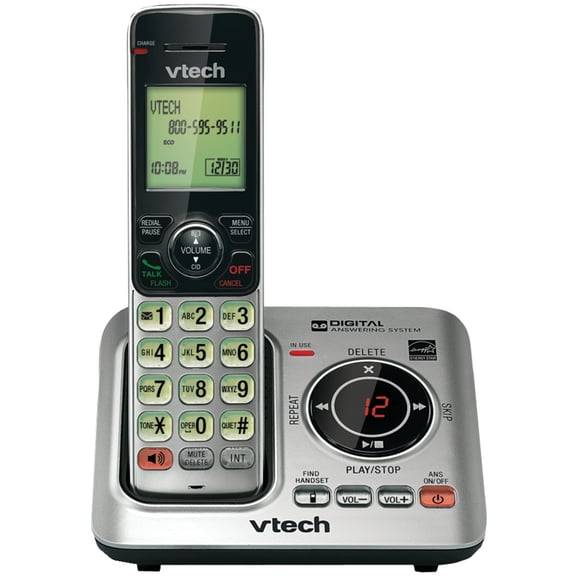 VTech DECT 6.0 Expandable Cordless Phone System for Landline, Digital Answering System and Caller ID/Call Waiting, 1 Handset