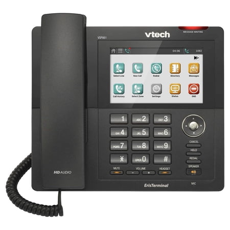 VTech ErisTerminal VSP861 - VoIP phone with caller ID - DECT 6.0 - SIP, SRTP, RTP - 8 lines - gunmetal
