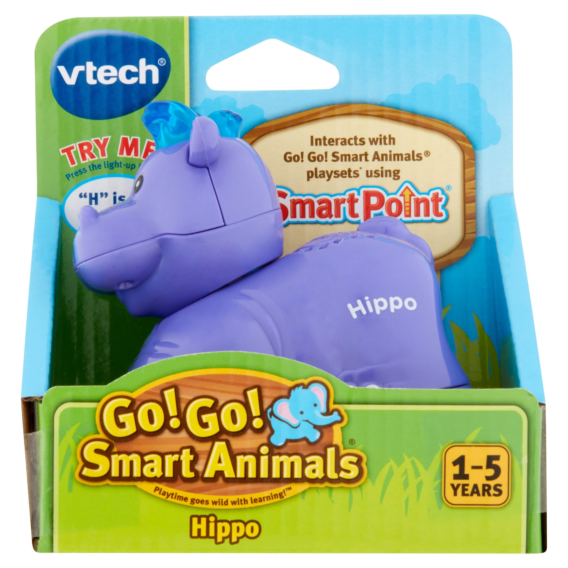 VTech Go Go Smart Friends Animals Purple Hippo Lights Sounds Learning Toy